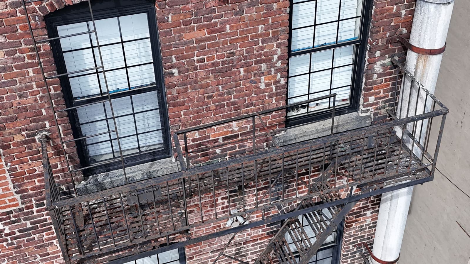 Drone field photograph, plate 071, 2026-03-18, New Jersey fire escape inspection by Oyster Fire Escape Inspections